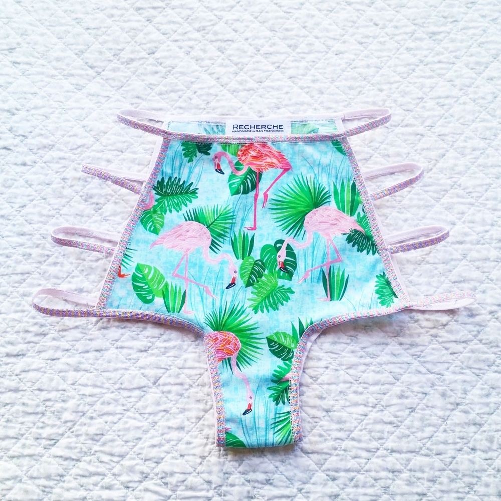 Handmade Panties - flamingo underwear - lingerie